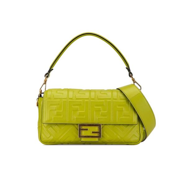 Fendi Handbags - Pre Loved Fendi Roma Bag Lime Green Leather Women Messenger Bags